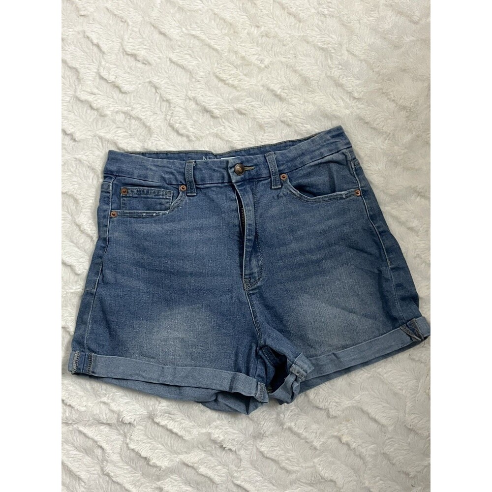 No Boundaries Women's Junior Size 11 Blue Denim Jean Shorts Cuffed